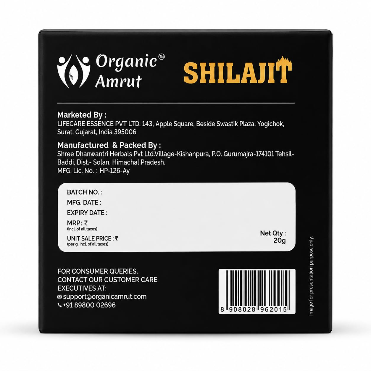 Original Himalayan Shilajit Resin 20g | 250mg per Serving | 80 Serving
